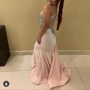 Long pink dress customized